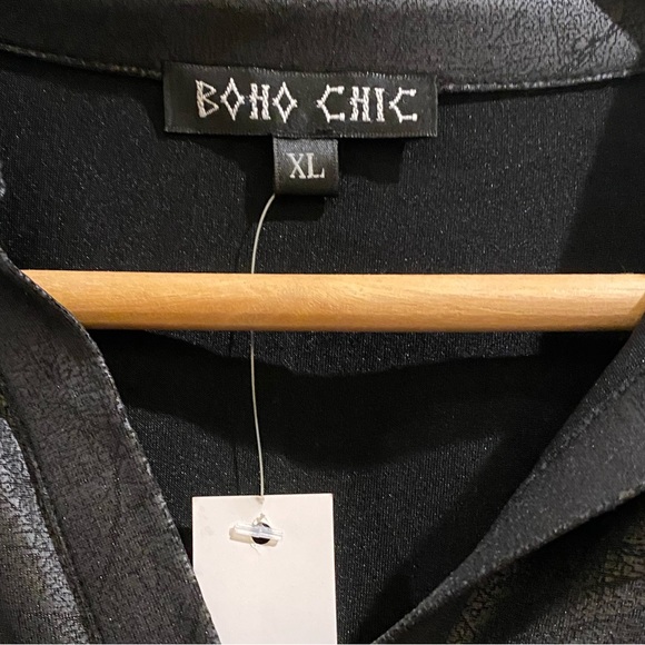 Black, Leather-look Blouse - Picture 4 of 7